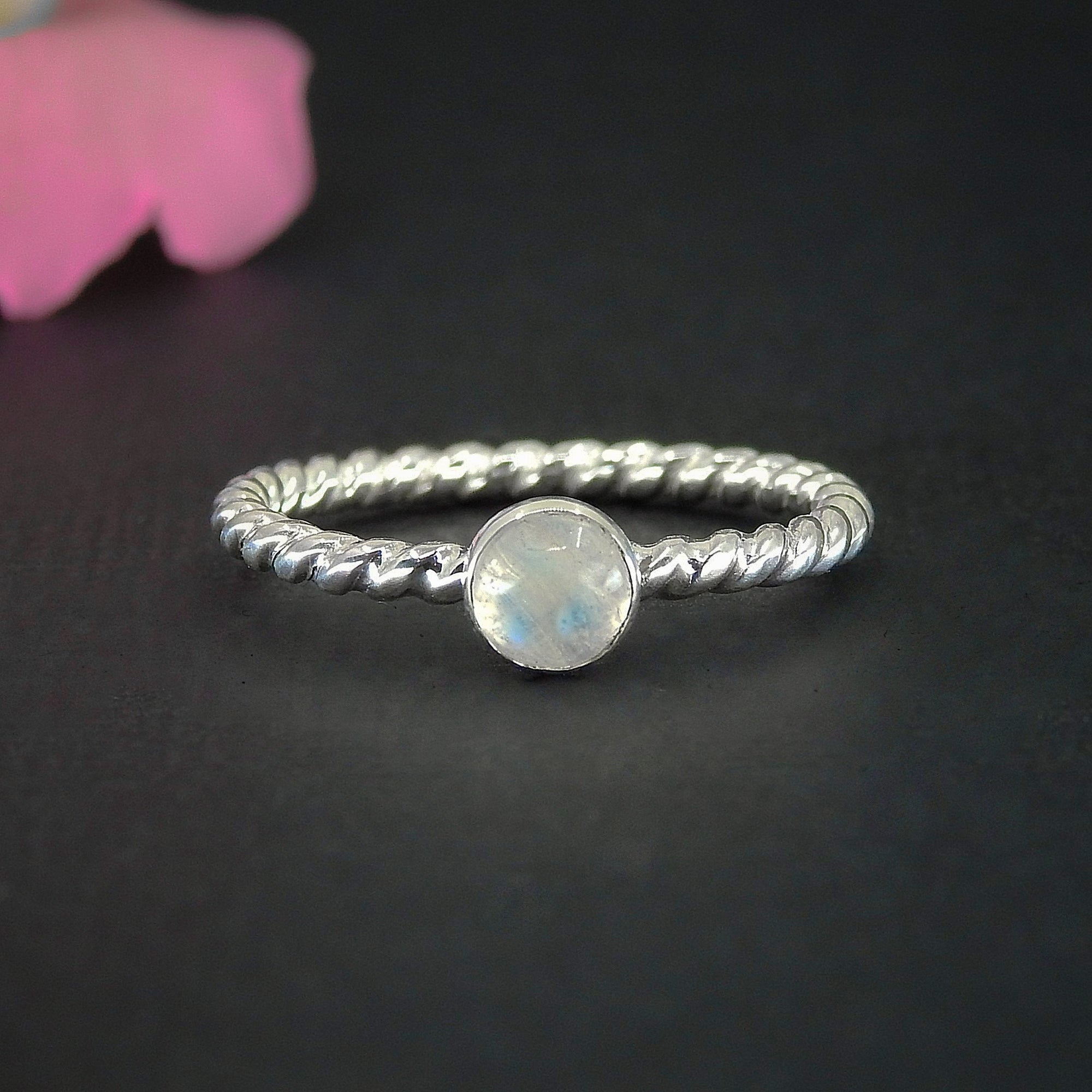 Moonstone Twist Ring - Made to Order 