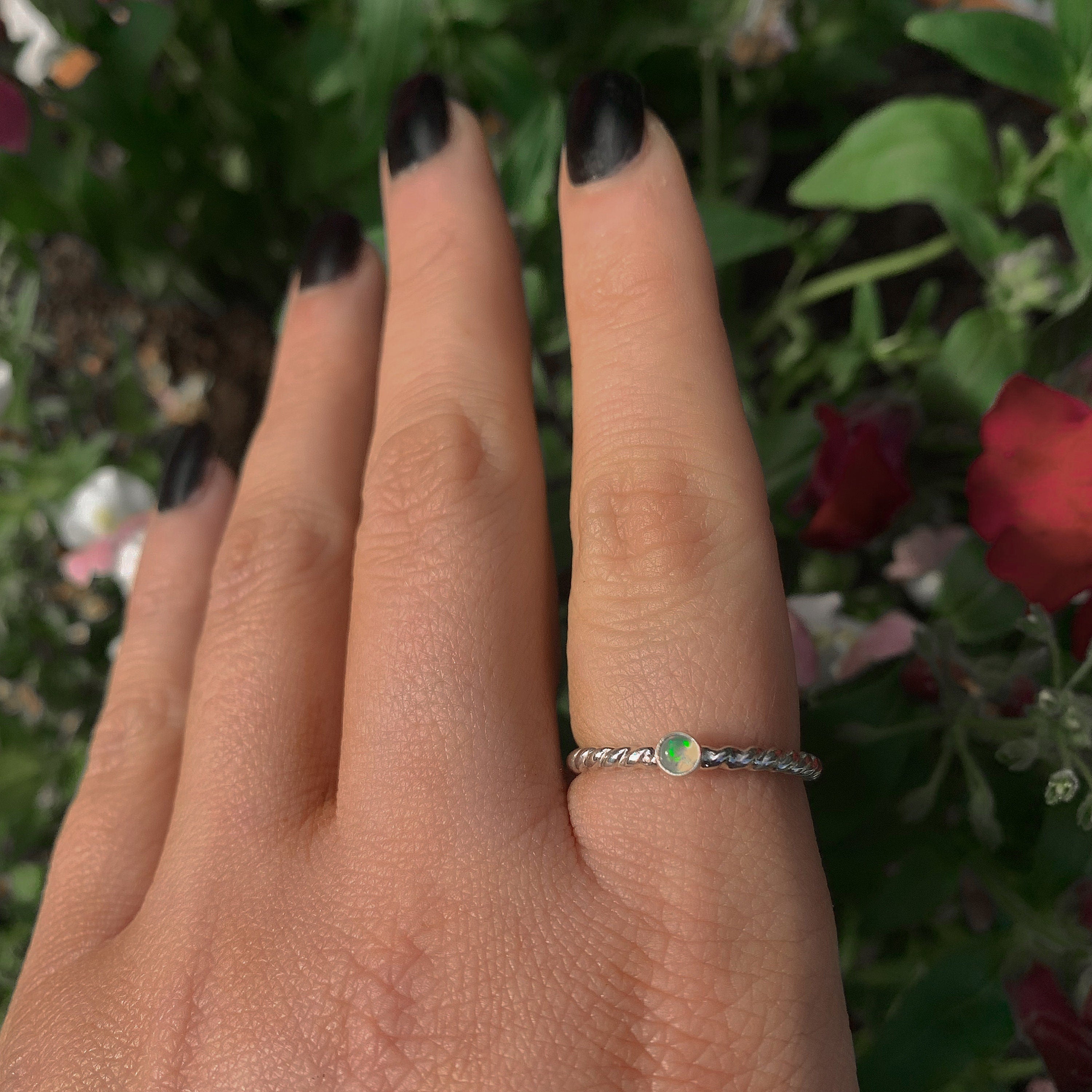 Australian Opal Twist Ring - Made to Order 