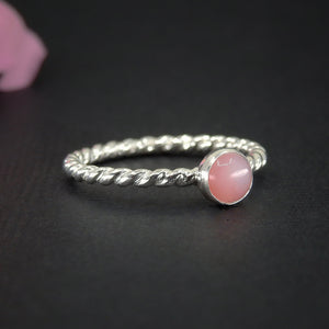 Pink Opal Twist Ring - Made to Order 
