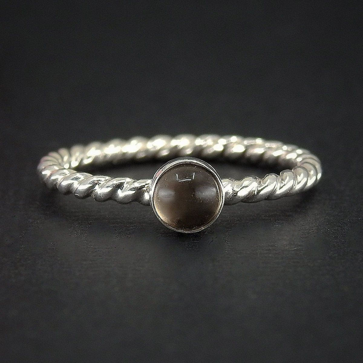 Smoky Quartz Twist Ring - Made to Order 