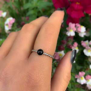 Black Onyx Twist Ring - Made to Order 
