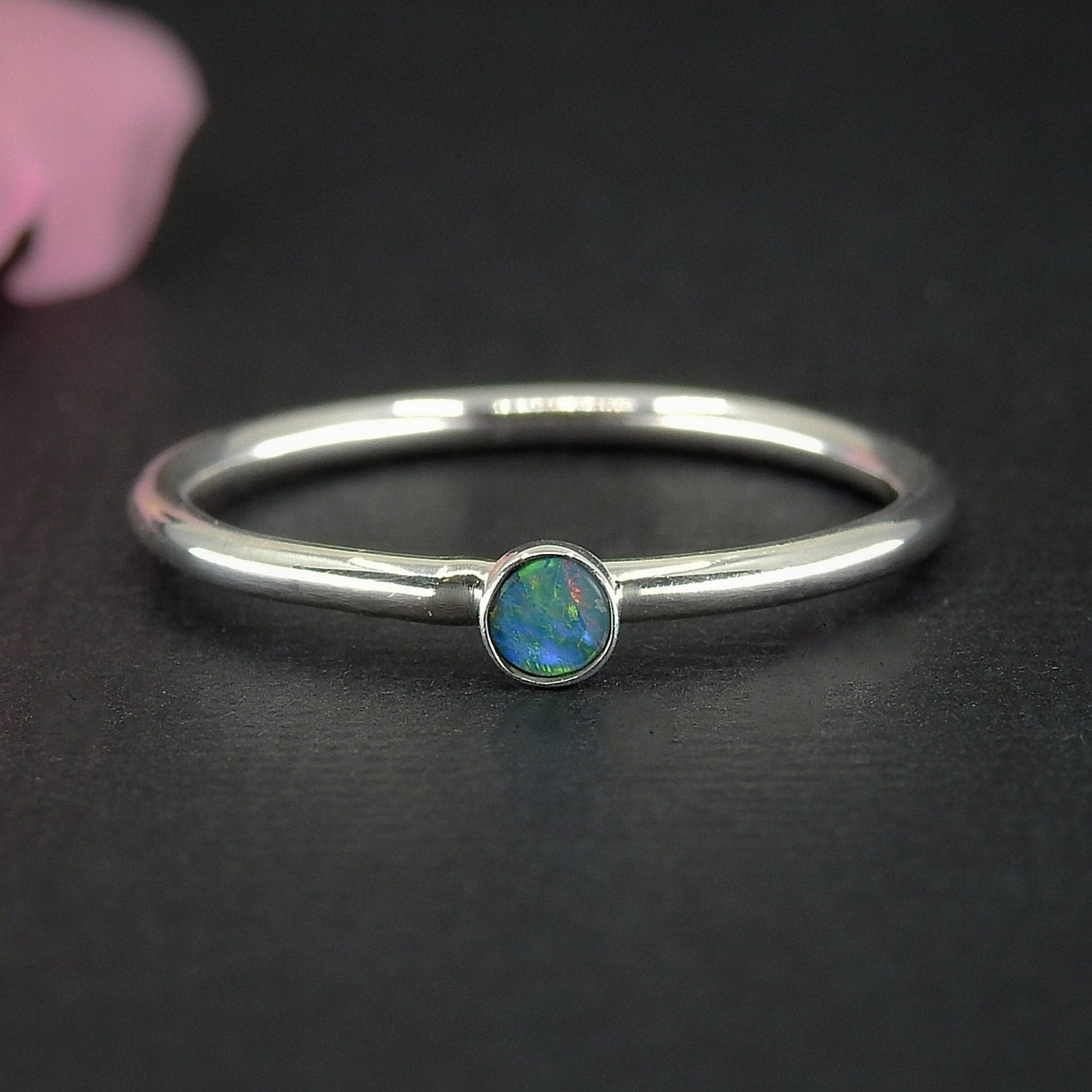 Blue Australian Opal Ring - Made to Order 