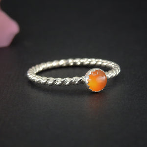 Carnelian Twist Ring - Made to Order 