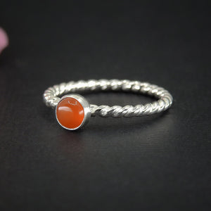 Carnelian Twist Ring - Made to Order 