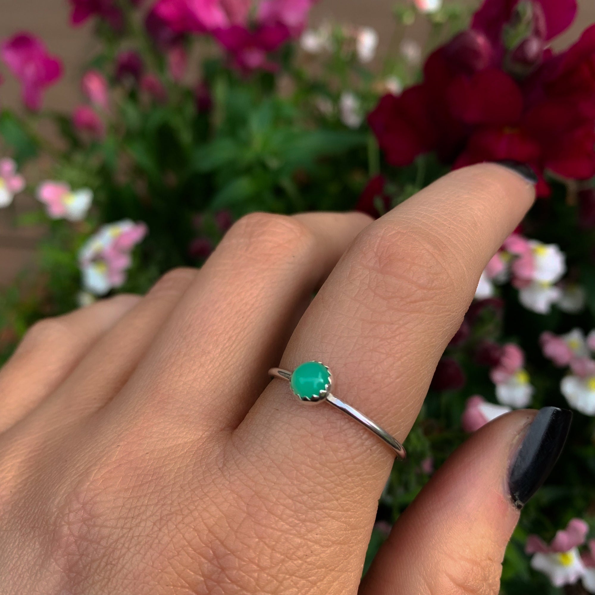 Chrysoprase outlet engagement ring
