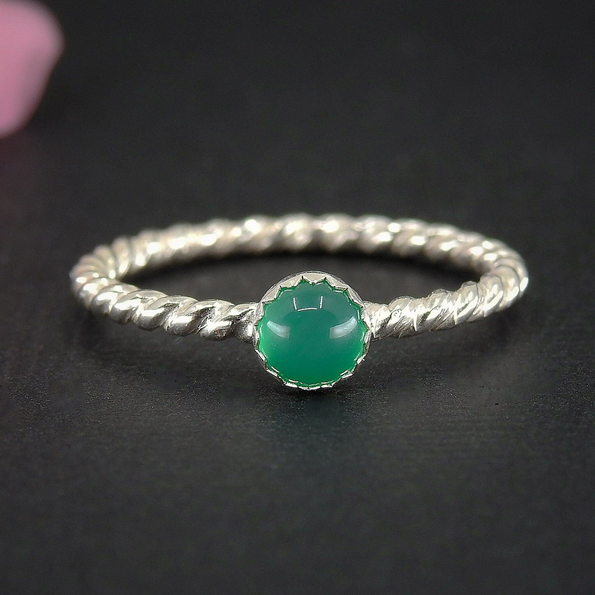 Green Onyx Twist Ring - Made to Order 