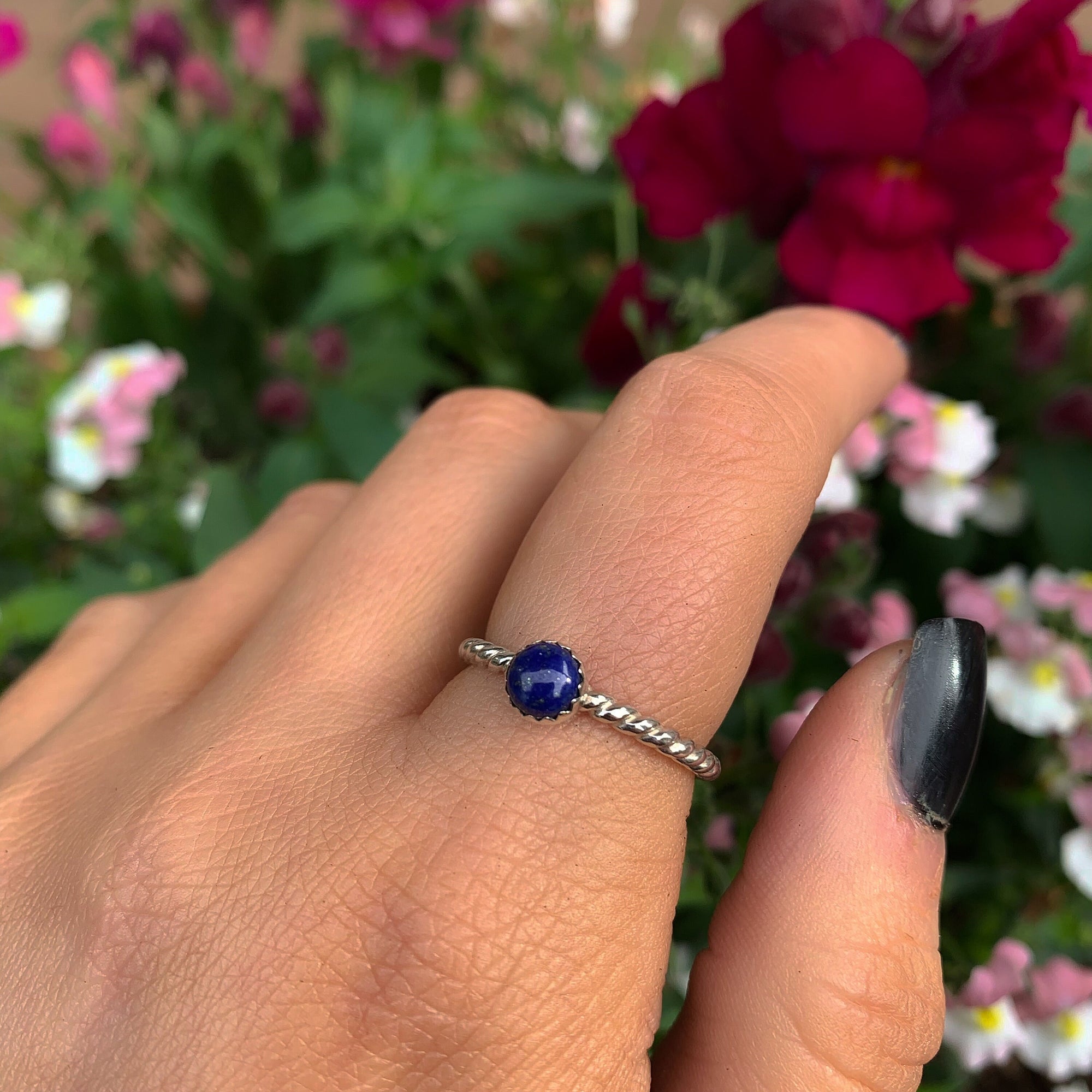 Lapis Lazuli Twist Ring - Made to Order 