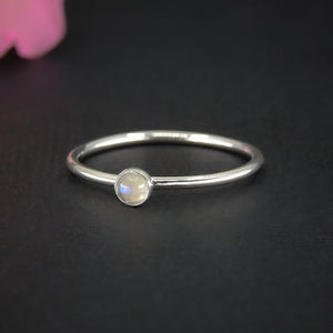 Dainty Moonstone Ring - Made to Order 