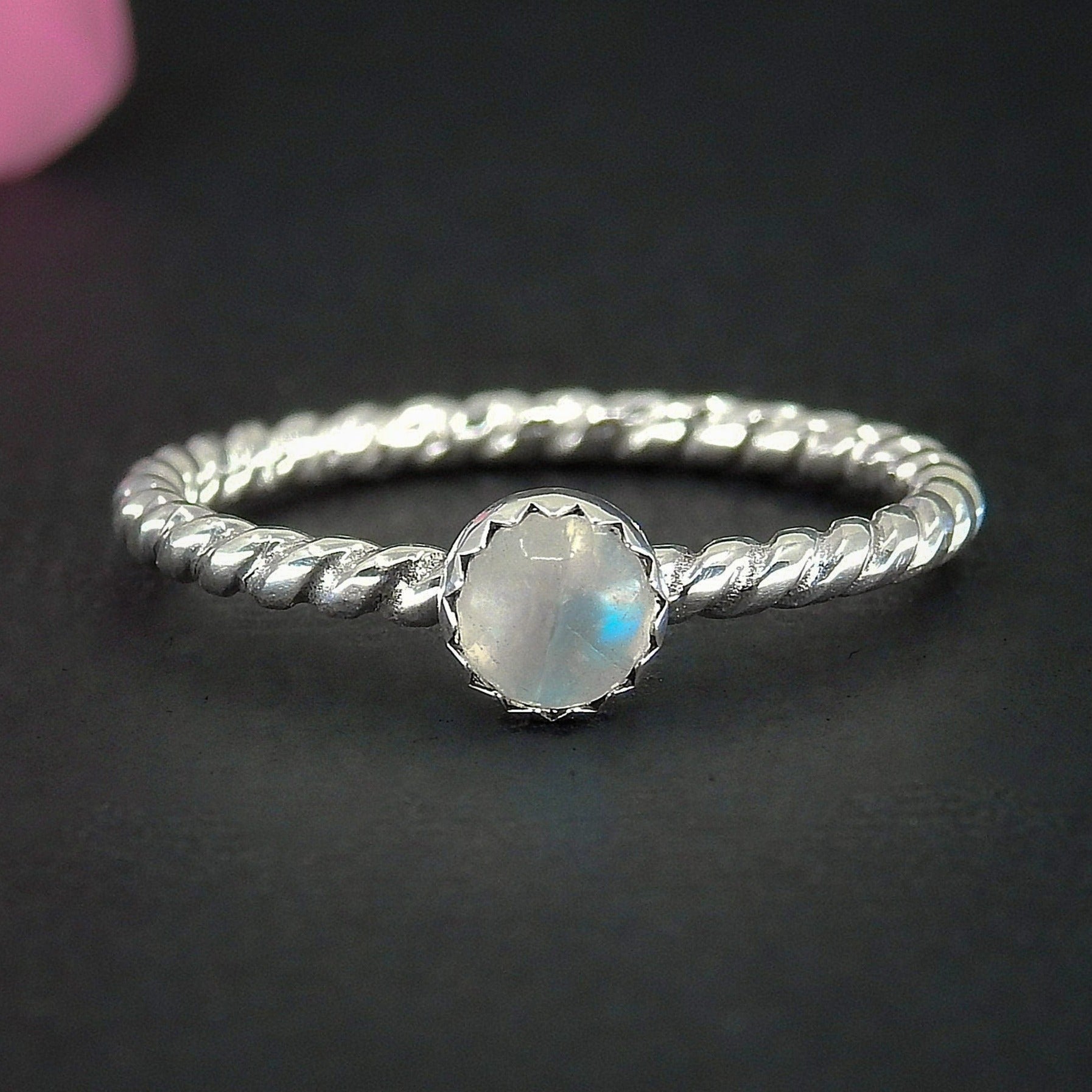 Moonstone Twist Ring - Made to Order 