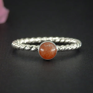 Sunstone Twist Ring - Made to Order 