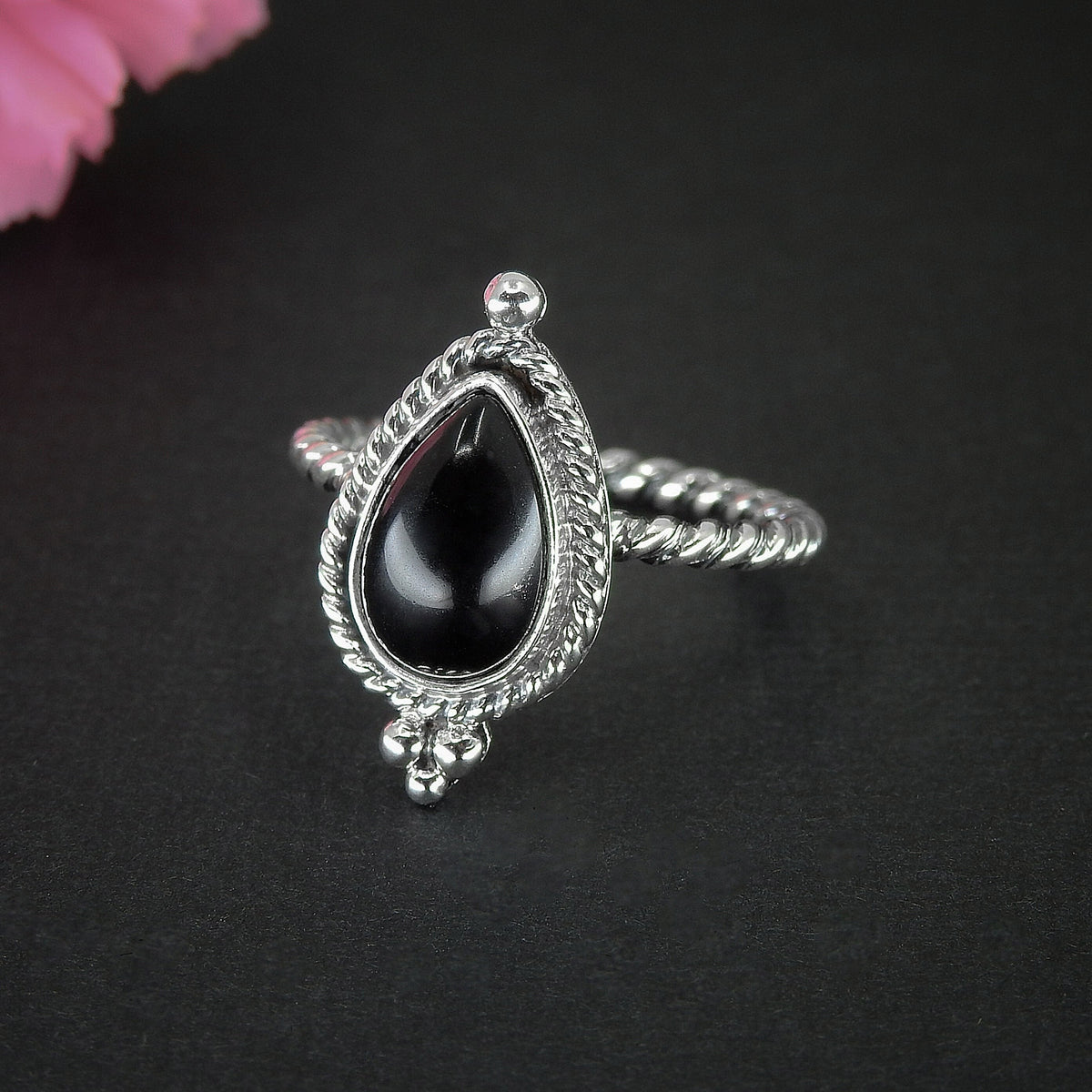 Black Onyx Ring - Size 8 