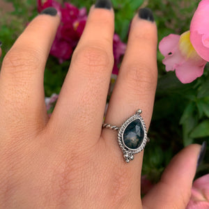 Moss Agate Ring - Size 9 