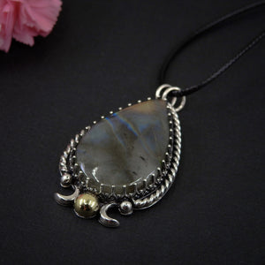 Rainbow Labradorite Pendant - Sterling Silver 