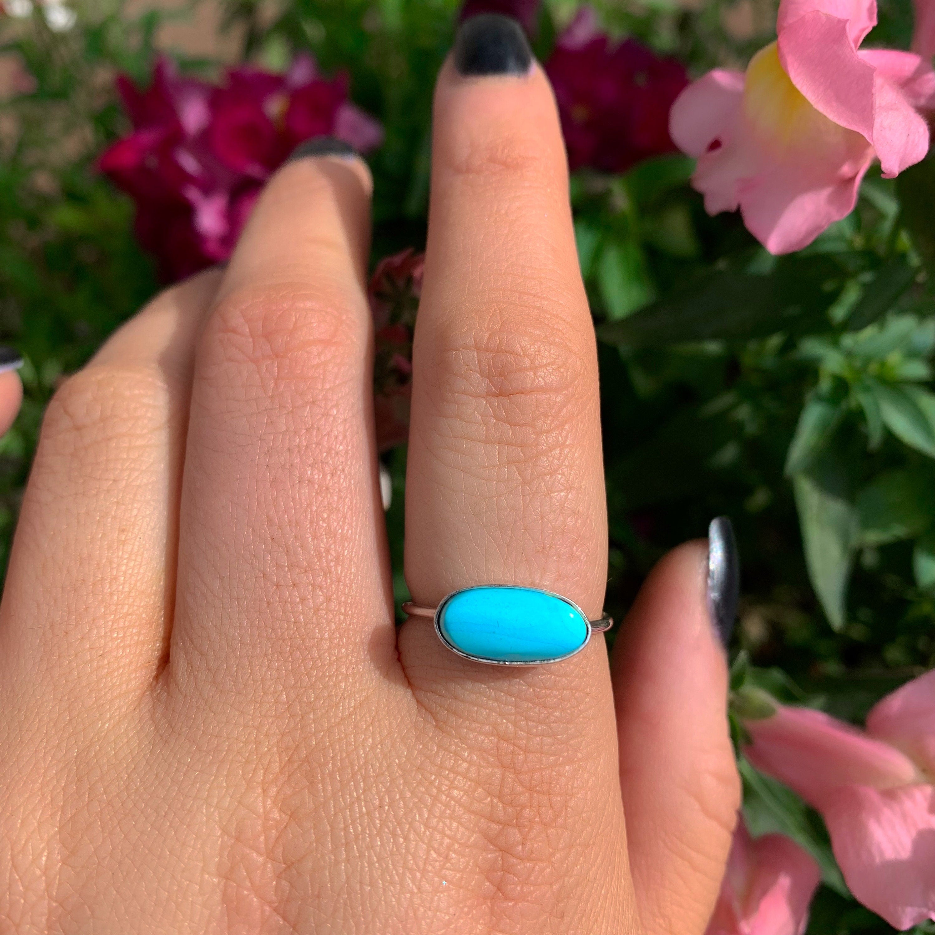 Sleeping Beauty Turquoise Ring - Size 8 