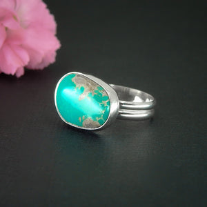 King's Manassa Turquoise Ring - Size 7 