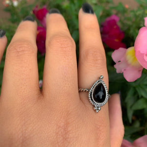 Black Onyx Ring - Size 8 