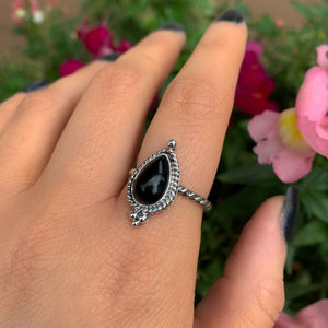 Black Onyx Ring - Size 8 