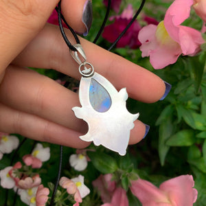 Moonstone & Moss Agate Pendant - Sterling Silver 