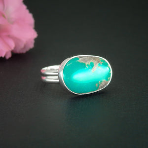 King's Manassa Turquoise Ring - Size 7 