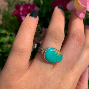King's Manassa Turquoise Ring - Size 7 