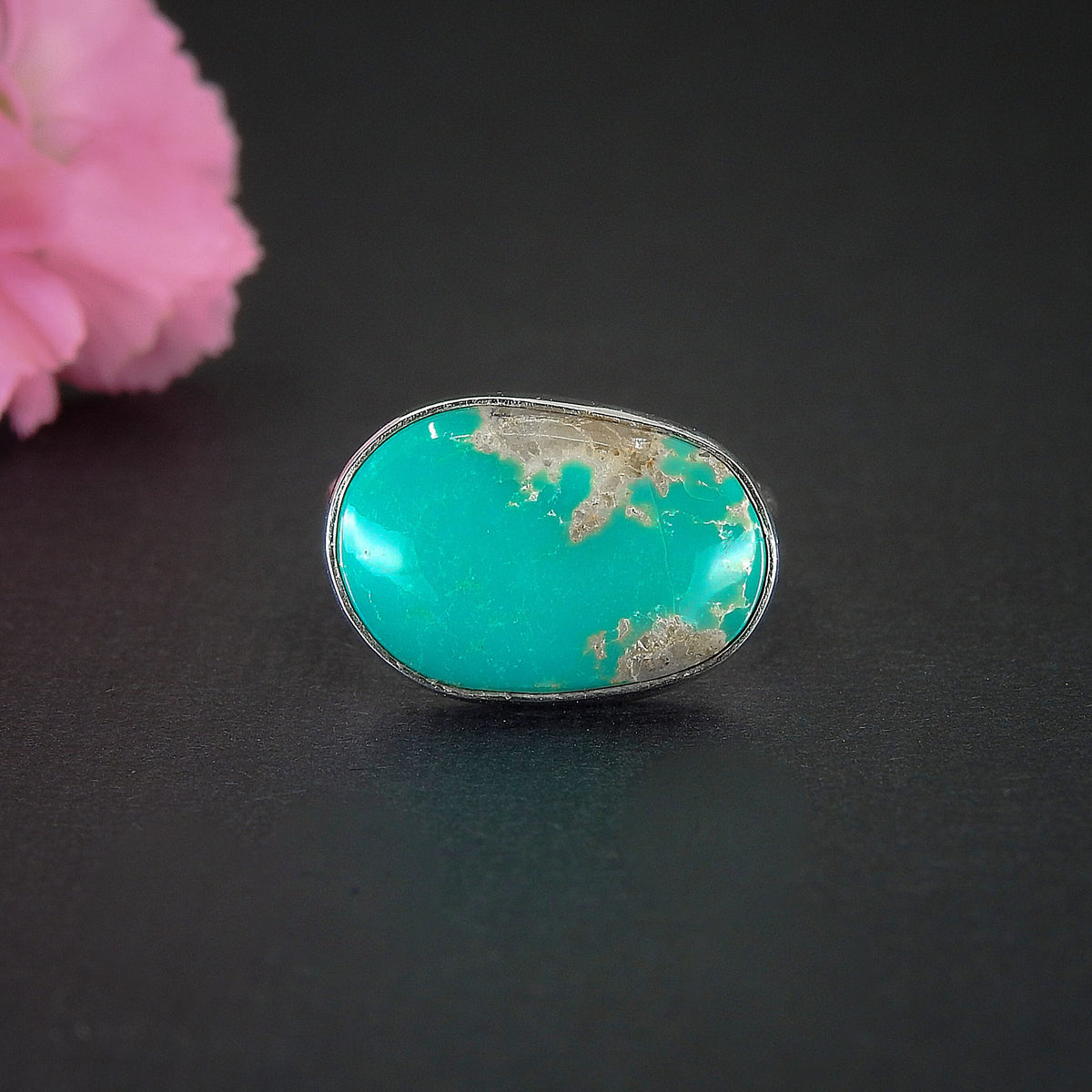 King's Manassa Turquoise Ring - Size 7 