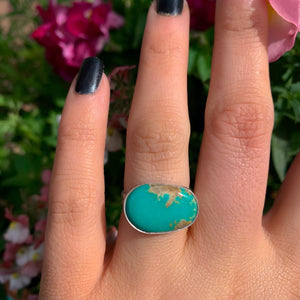 King's Manassa Turquoise Ring - Size 7 