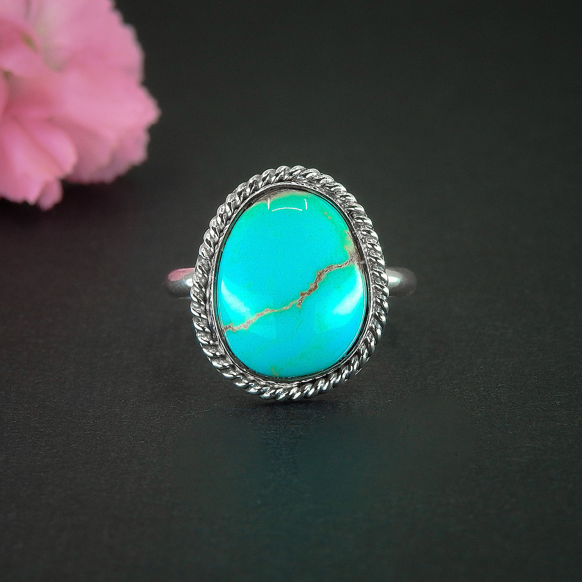 Royston Turquoise Ring - Size 8 