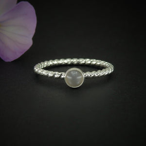 Grey Moonstone Twist Ring - Made to Order 