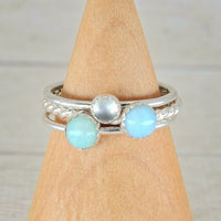 The Amphitrite Ring Stack of the Sea - Sterling Silver 