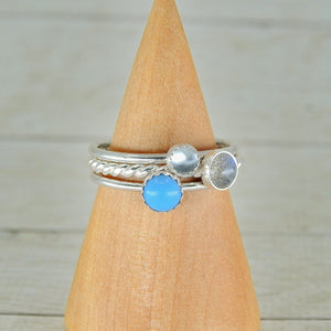 The Adiona Ring Stack of Travel - Sterling Silver 