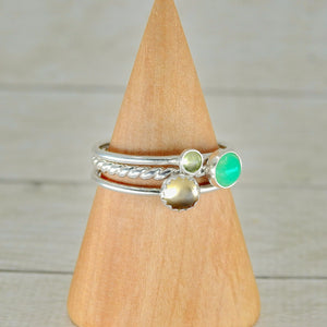 The Brighid Ring Stack of Healing - Sterling Silver 