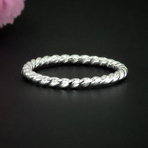Twist Band Ring - Sterling Silver 