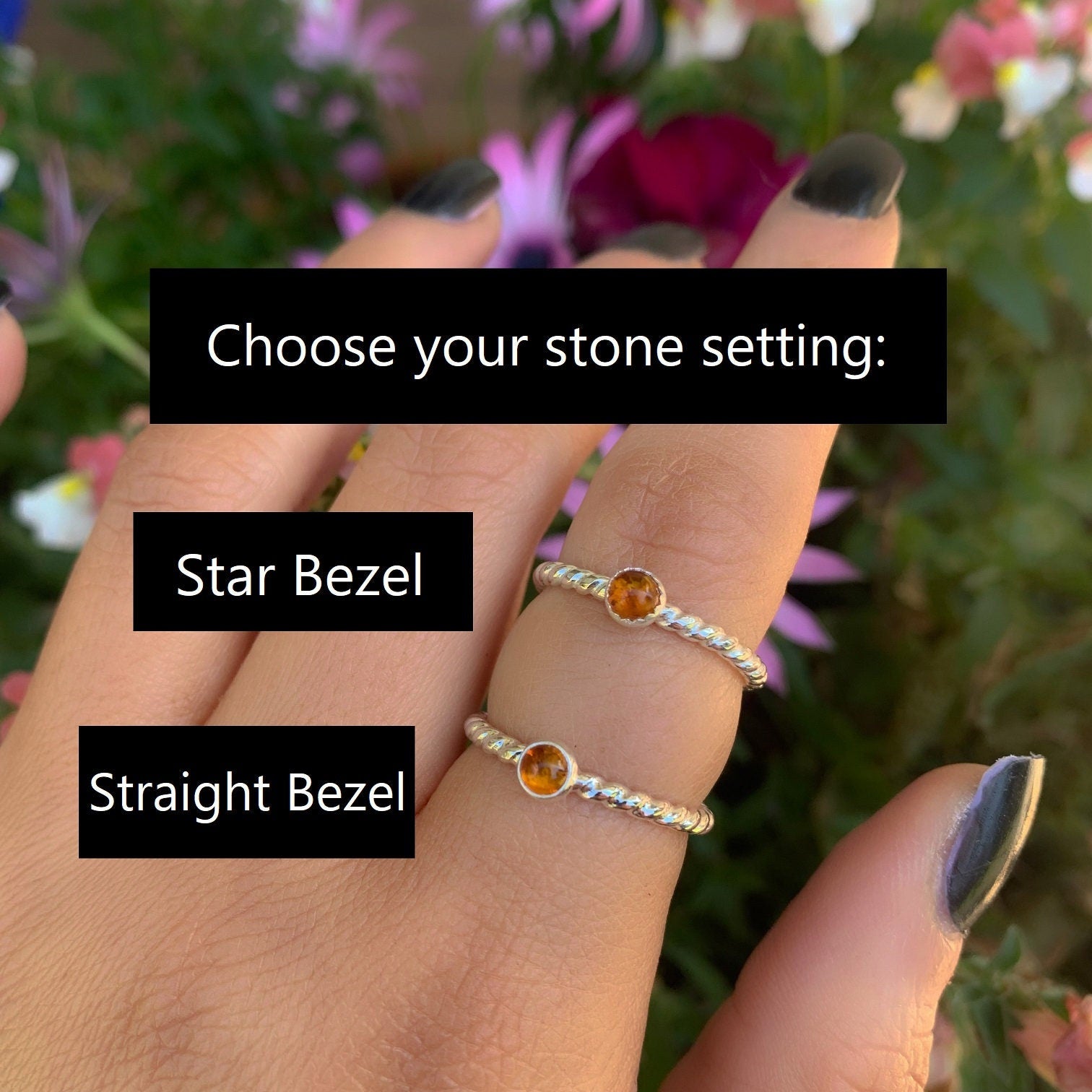 Baltic Amber Twist Ring - Made to Order 