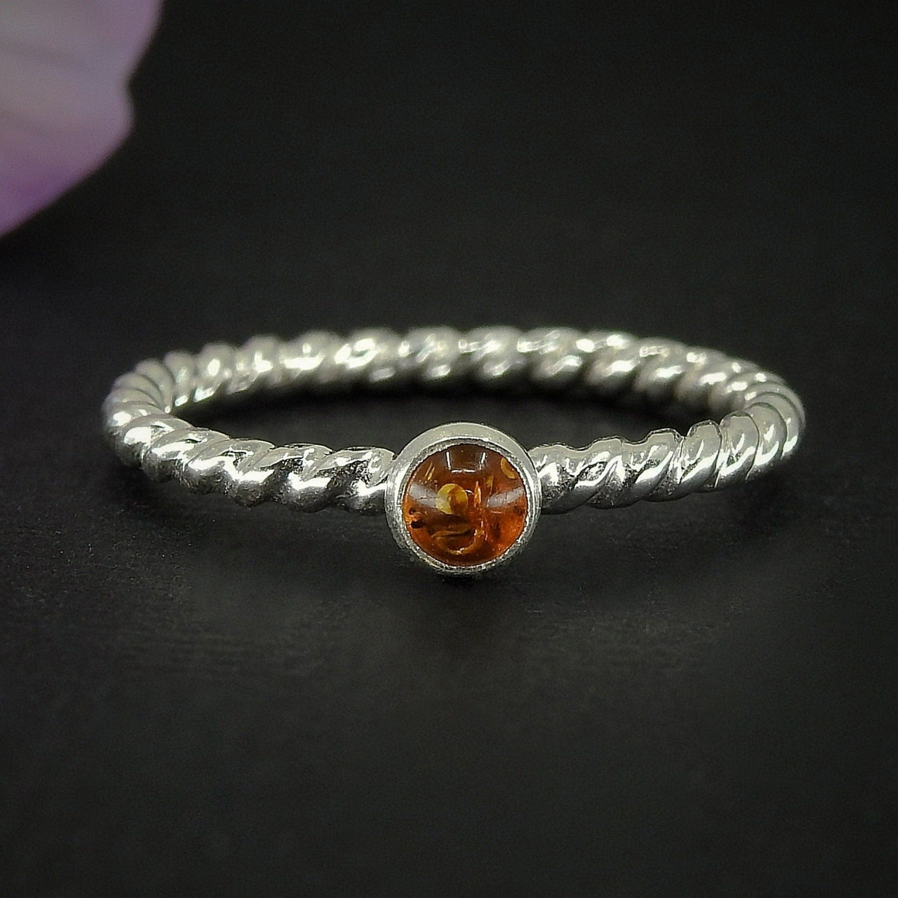 Baltic Amber Twist Ring - Made to Order 