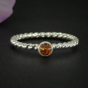Baltic Amber Twist Ring - Made to Order 
