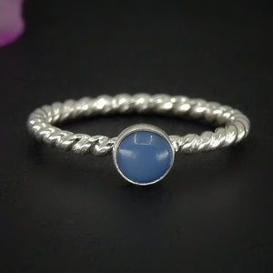 Blue Owyhee Twist Opal Ring - Made to Order 