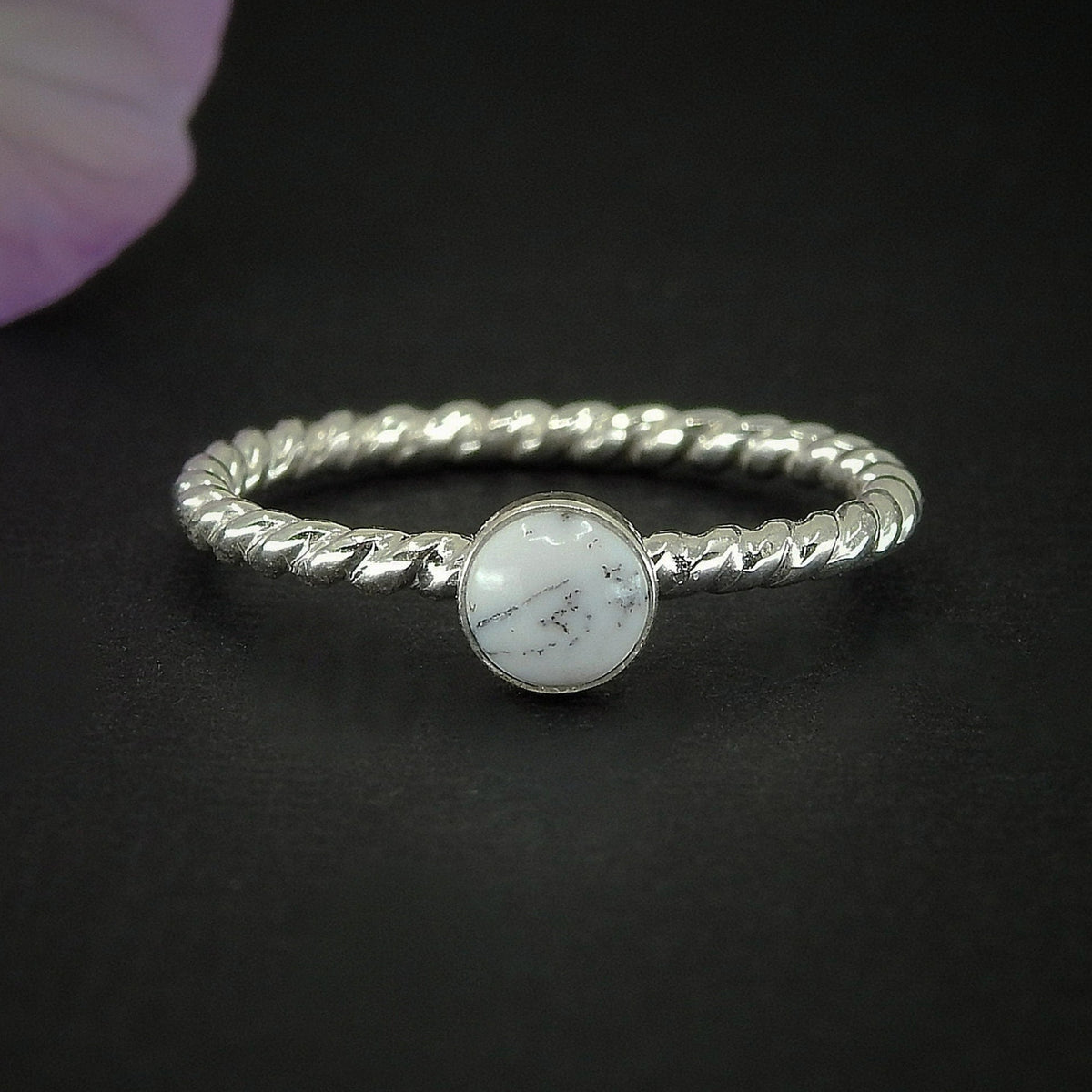 Dendritic Twist Opal Ring - Made to Order 