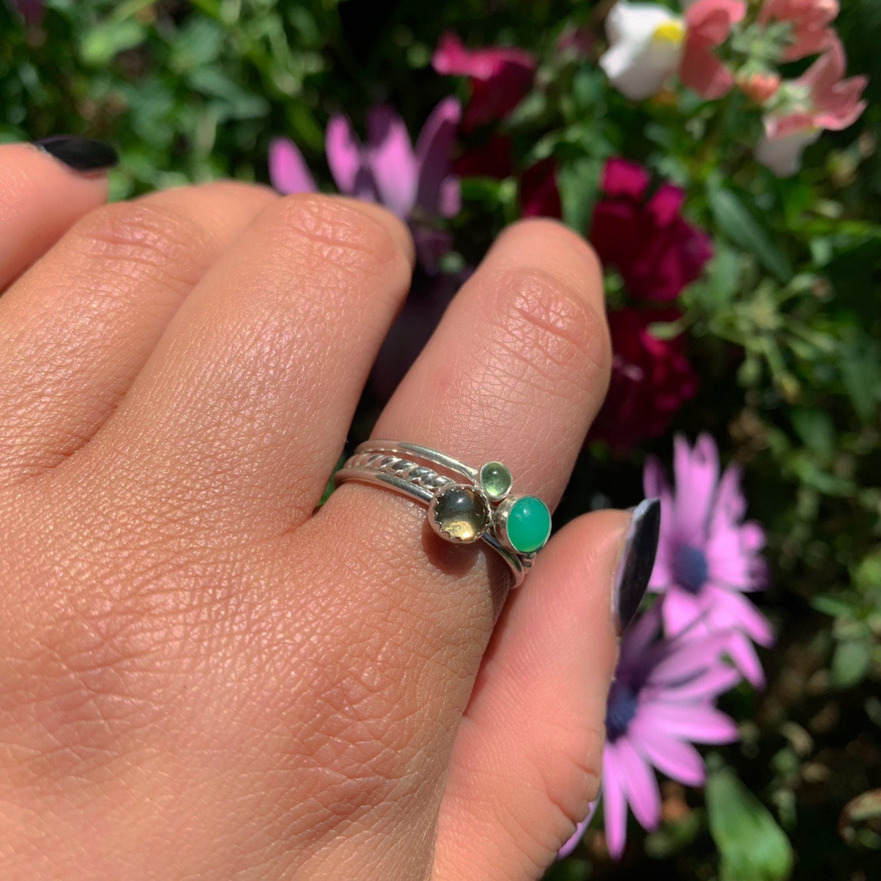 The Brighid Ring Stack of Healing - Sterling Silver 
