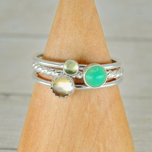 The Brighid Ring Stack of Healing - Sterling Silver 