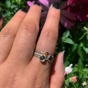 The Brynhildr Ring Stack of Protection - Sterling Silver 