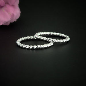 Twist Band Ring - Sterling Silver 