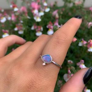 Australian Crystal Opal Ring - Size 8 1/2 