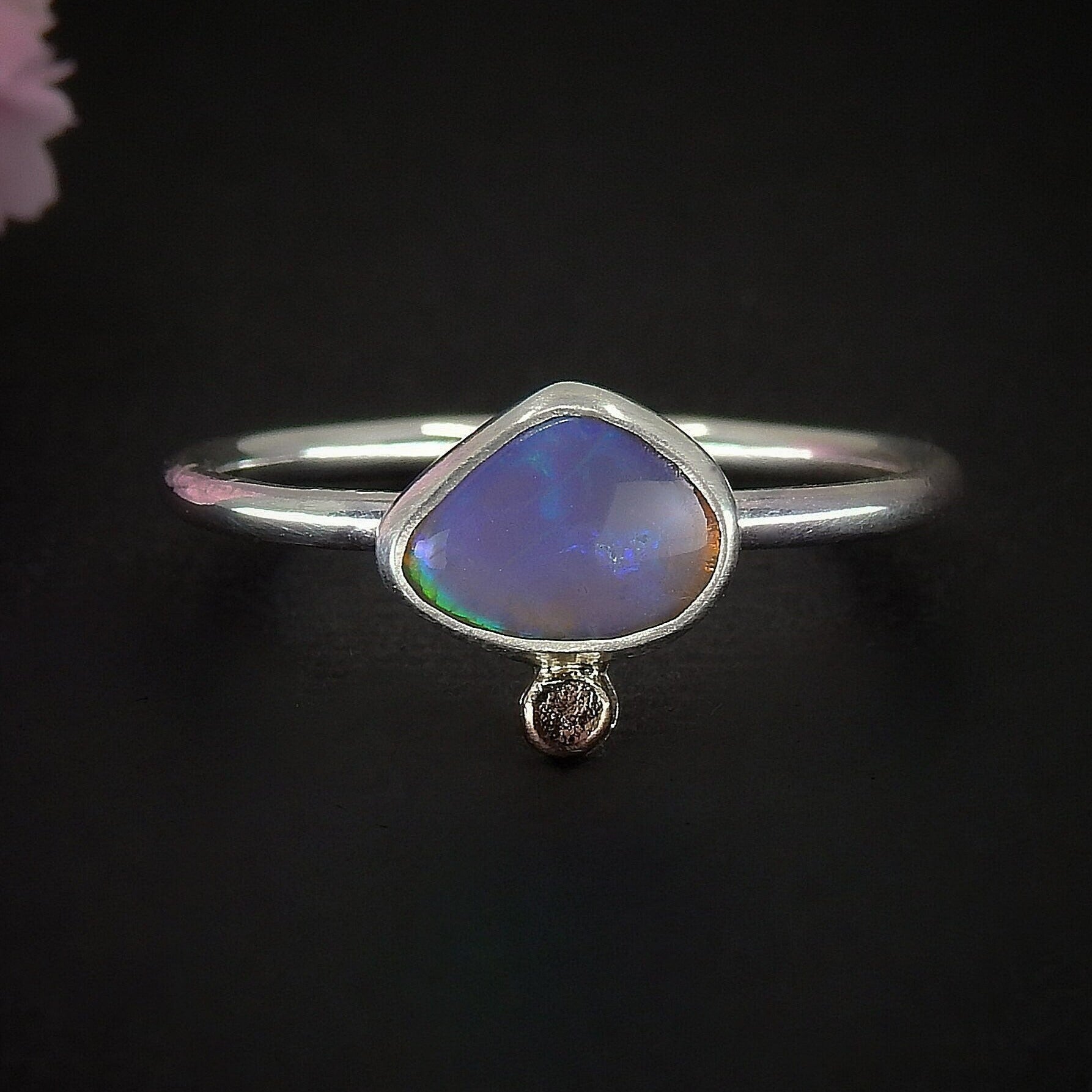 Australian Crystal Opal Ring - Size 8 1/2 