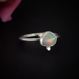 Australian Crystal Opal Ring - Size 4 