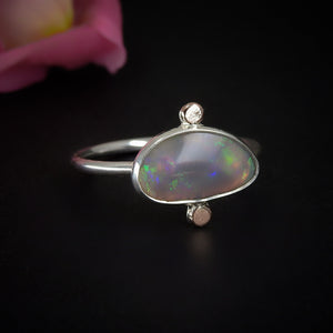 Australian Crystal Opal Ring - Size 9 1/2 