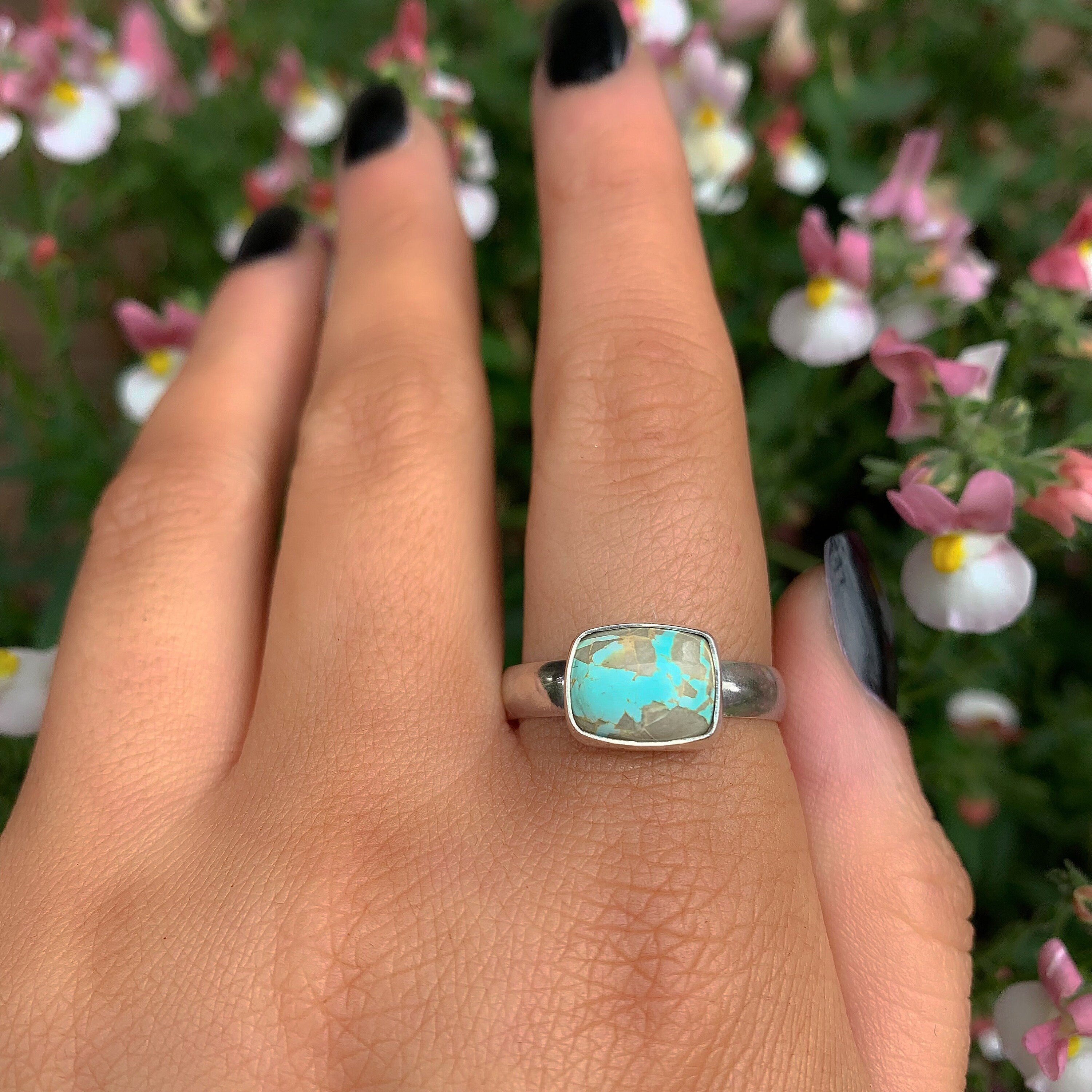 Royston Ribbon Turquoise Ring - Size 11 1/2 to 11 3/4 