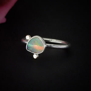 Australian Crystal Opal Ring - Size 4 