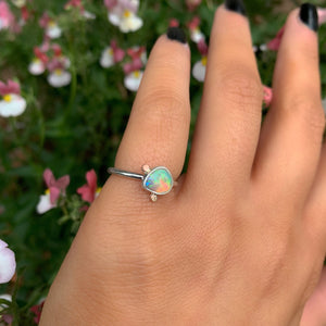 Australian Crystal Opal Ring - Size 4 