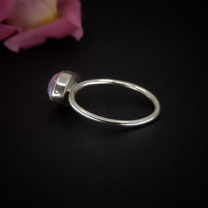 Rose Cut Clear Quartz & Aurora Opal Ring - Size 9 