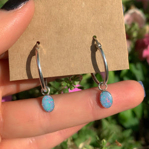 Sterling silver sales opal earrings